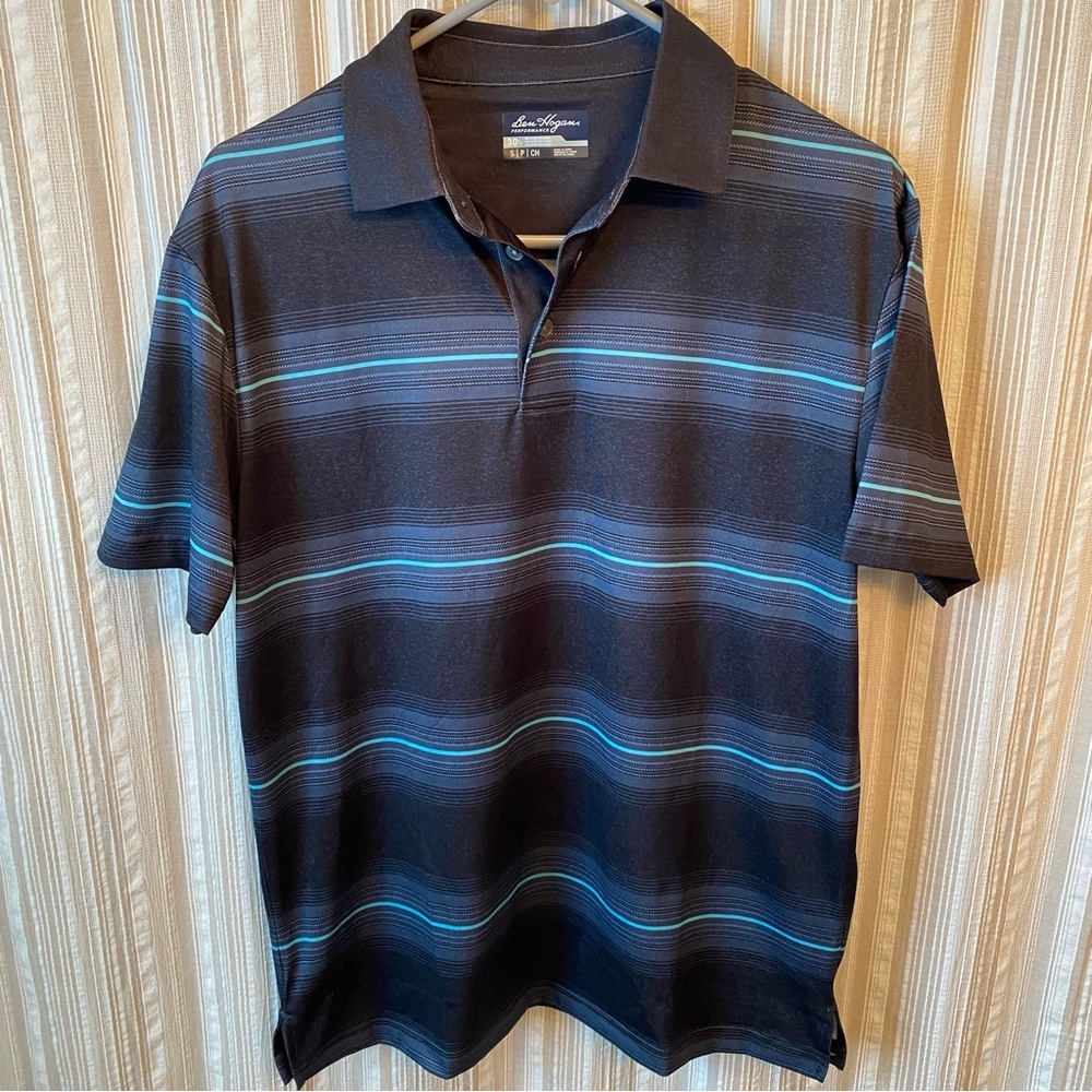 Men's Blue Striped Polo Shirt Size Small